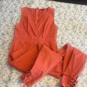 VENUS Coral Sleeveless Utility Jumpsuit